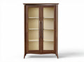 Wooden display cabinet with glass doors and adjustable shelves 120 x 60 x 180cm
