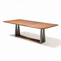 Extendable dining table made of engineered wood and metal legs in walnut finish 200 x 100 x 75cm