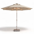Led patio umbrella 10 feet with cantilever design beige canopy and sturdy base