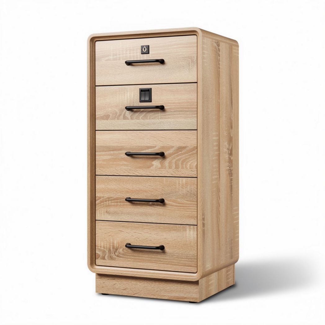 Wooden chest of drawers with five storage compartments 40 x 30 x 90cm